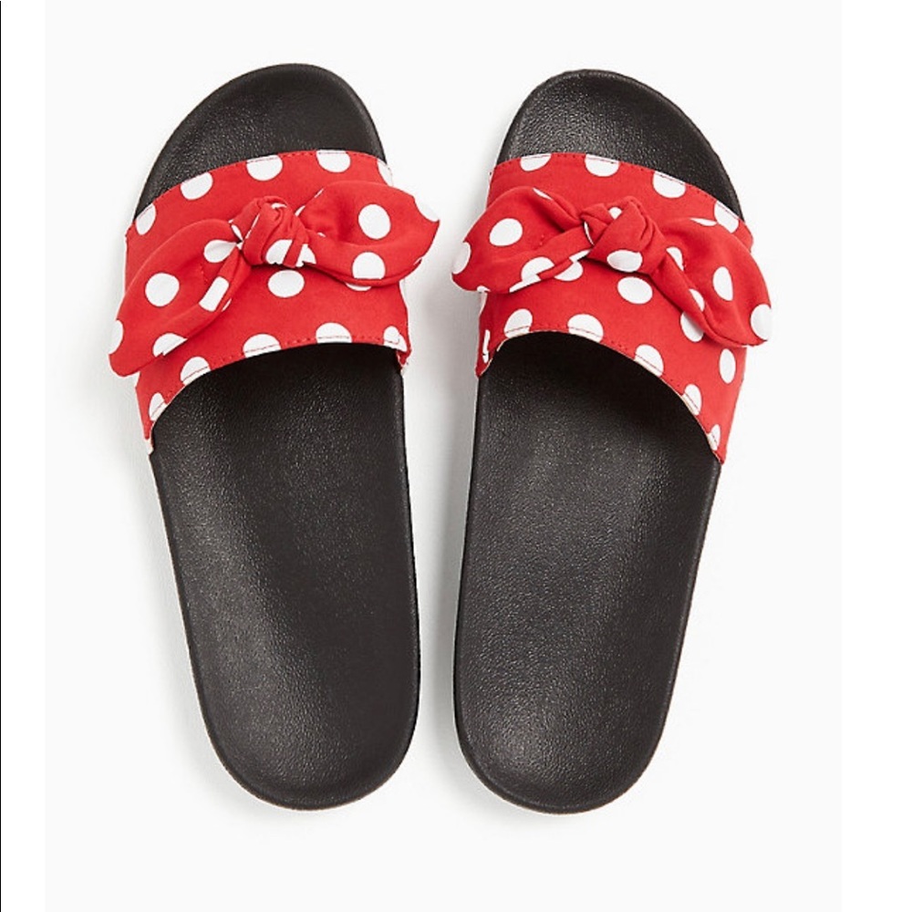 Torrid Minnie Mouse Bow Slide Sandals